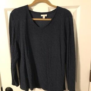 Women's J Jill Navy Blue Long Sleeve Top